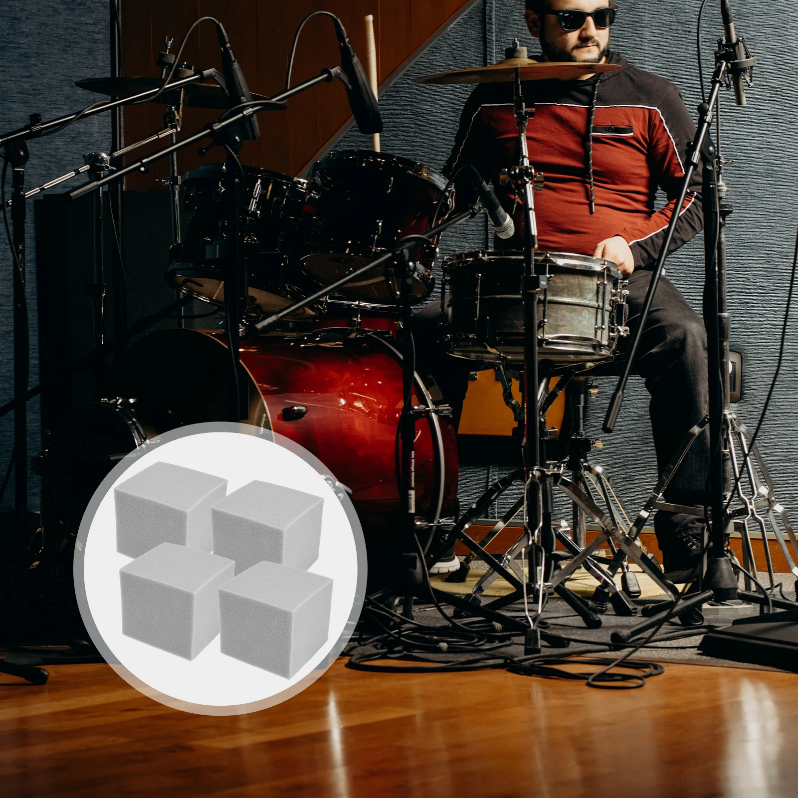 

4pcs Corner Bass Trap Sound Absorbing Acoustic Foam Blocks For Room Soundproofing Soundproof Wall Tiles Noise Cancelling Panels