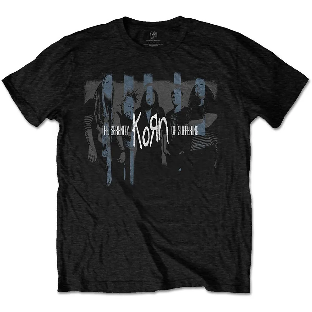 

Мужская футболка Korn Block Photo Slim Fit среднего размера, черная