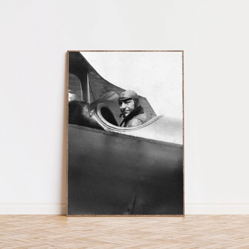 Black White Aircraft Military Parachuter Posters and Prints Canvas Printing Vintage Wall Art Picture for Living Room Home Decor