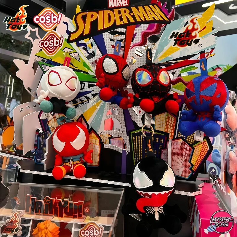 

In Stock Hot Toys Original Spider-Man Cosbi Series Surprise Blind Box Charm Doll Keychain Bag Charm Trendy Decor Toys Gifts