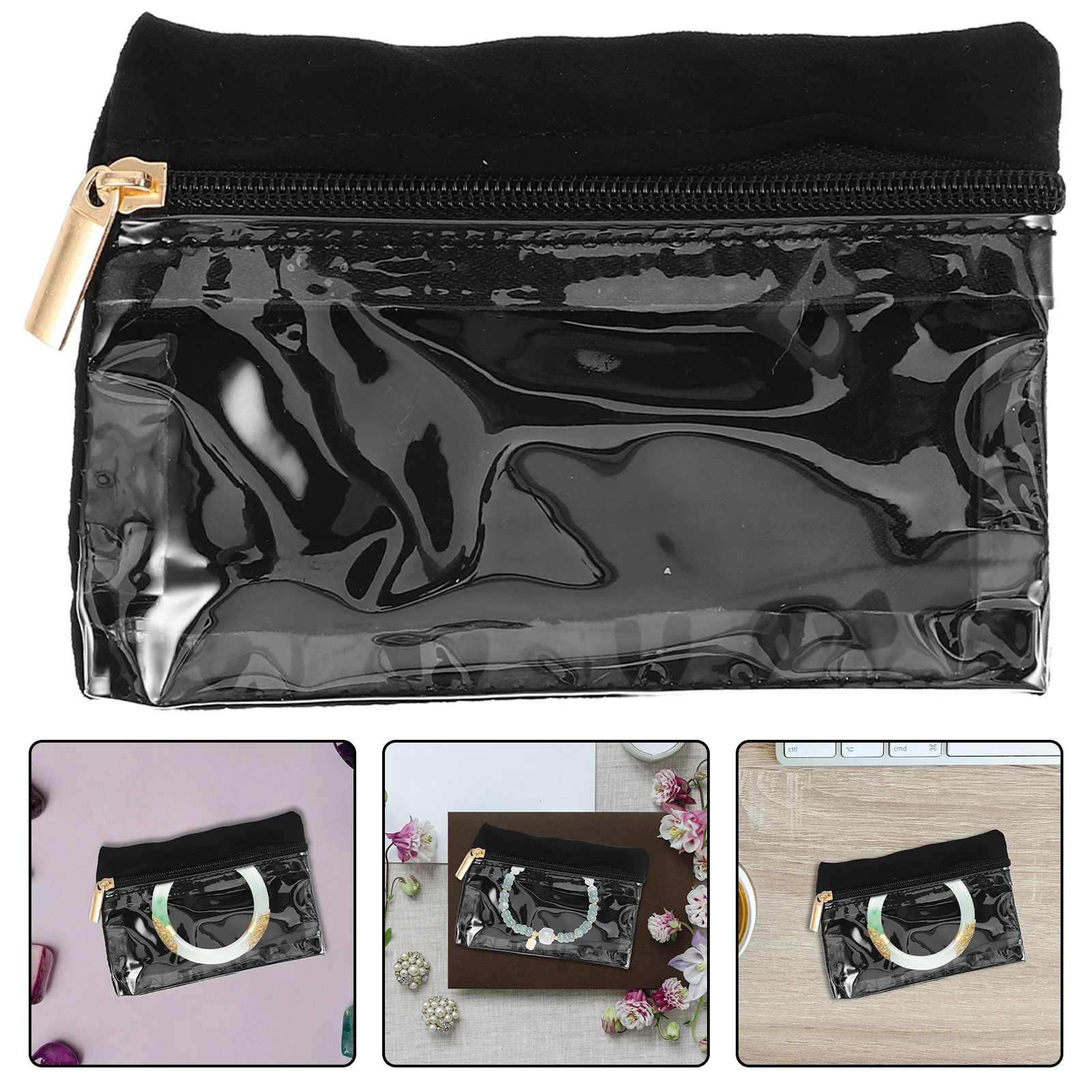 6Pcs Jewelry Organizer Bags Small Zipper Pouches Compact Travel Case for Necklaces Bracelets Watches Portable Jewelry Holder