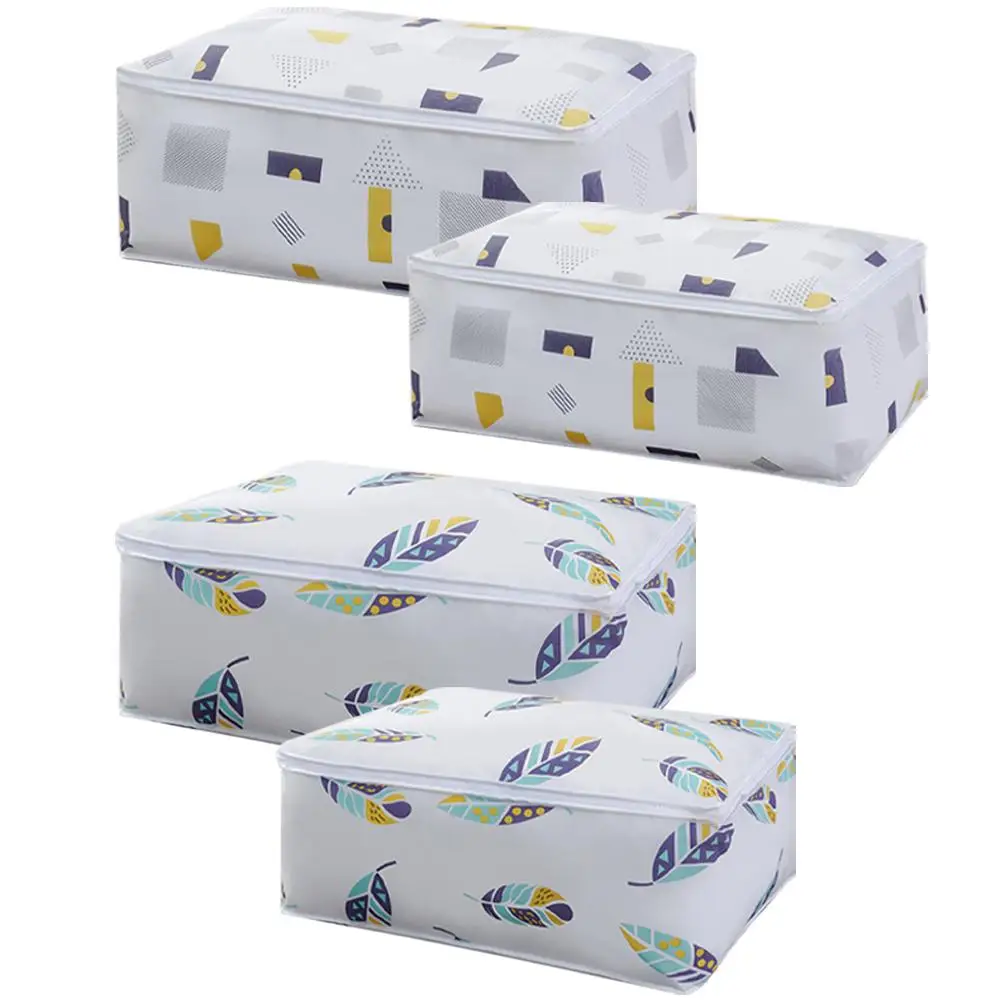 

4 Pcs Dust Proof Storage Bags 58x40x22cm 70x50x25cm PEVA Material Waterproof Quilt Bedding Clothes Organizer Container Anti-dust