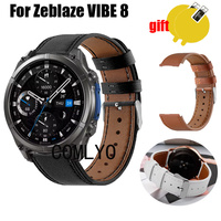 3in1 For Zeblaze VIBE 8 Smart watch Strap Leather Band Wristband Soft Women men Belt Screen Protector Film