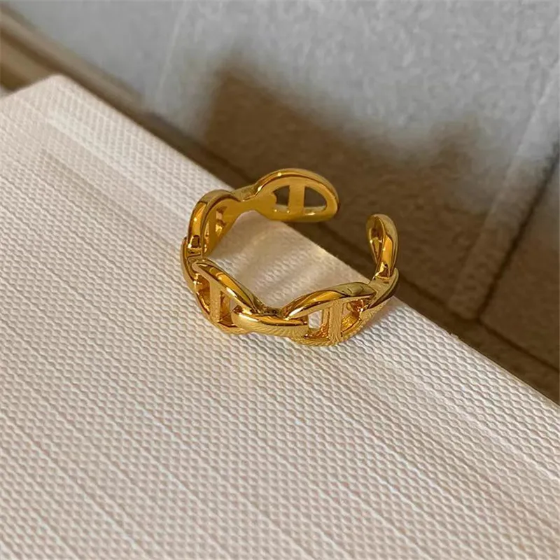 Adjustable Open Ring with Pig Nose Design for Women Fashionable European Style Jewelry for Daily Wear And Parties - view 4