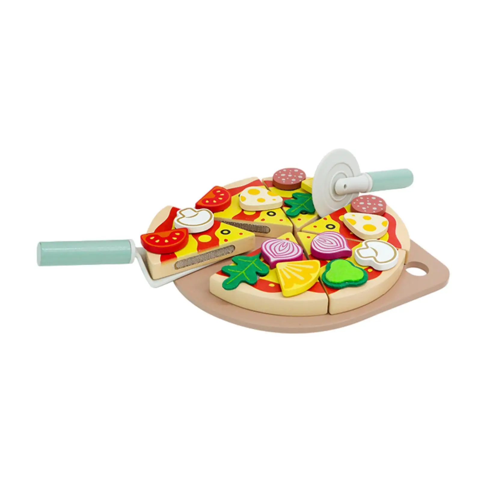 Pretend Play Wooden Pizza Set Kitchen Accessories Learning Toy Montessori Toy
