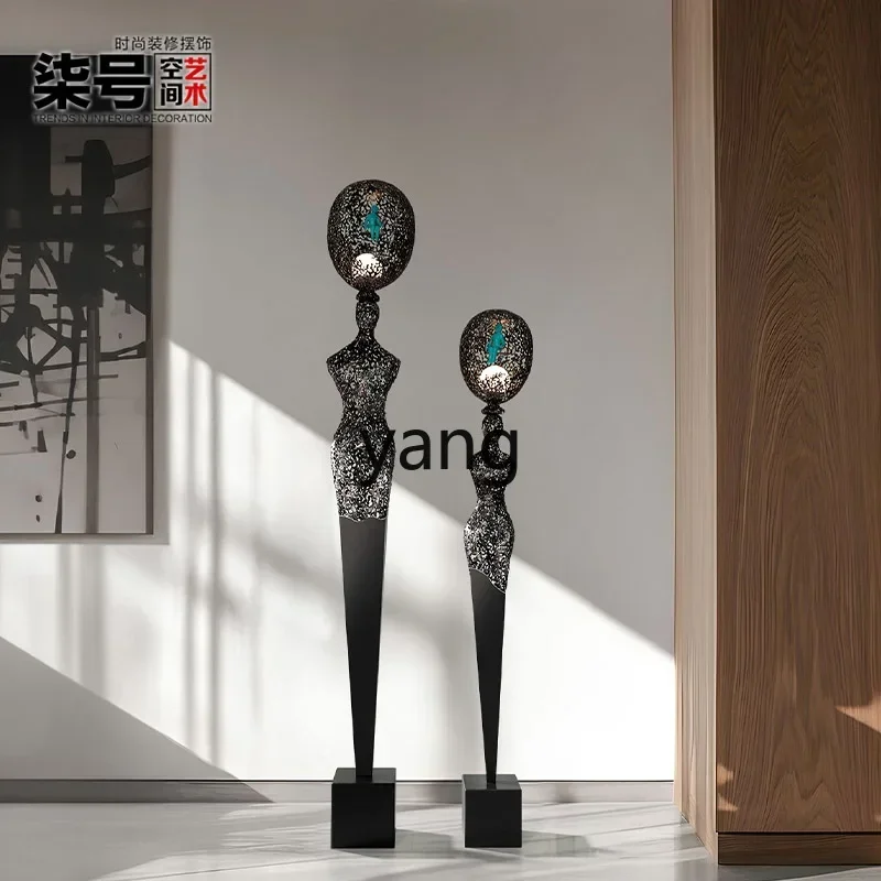 L1XL Hotel Lobby Abstract Floor Sculpture Iron Decoration Remote Control Multi-Color Artwork