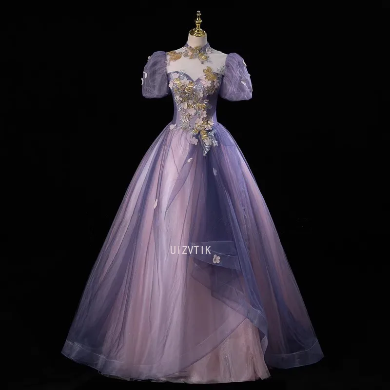 

Роскошные вечерние платья для женщин, пышное платье трапециевидной формы из органзы с рюшами для выпускного вечера, платье для выпускного вечера на день рождения для девочек, помолвка
