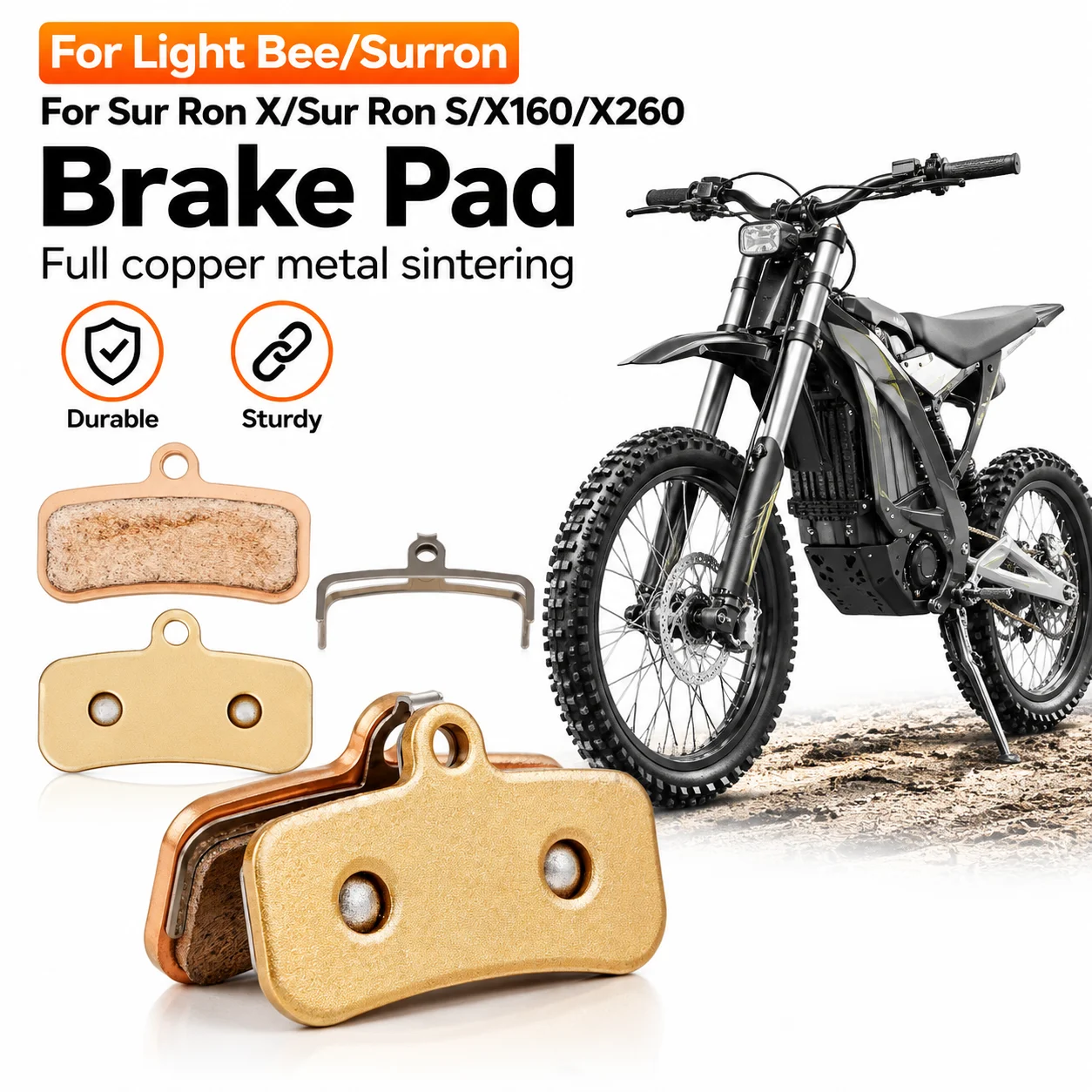 For Surron Original Disc Brake Pads Sintered Metal Brake Pad For Sur Ron Talaria Sting MX3 MX4 Light Bee Electric Bike E-Bikes