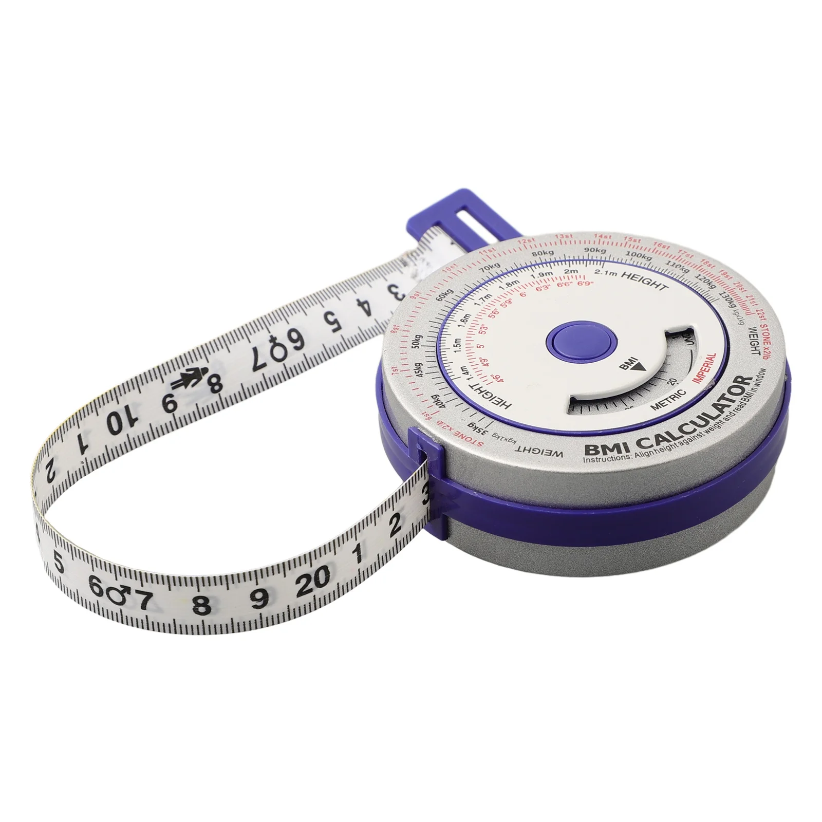 Tape Tape Measure TEST Easy To Use Mass Index 7.2x2.1cm BMI Diet Tape Measures Tools Plastic Retractable 150cm