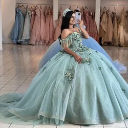 Angelsbridep Sage Green Ball Gowns Quinceanera Dresses For Special Events Beading With Beads Tassel 2025 Princess Brithday Party