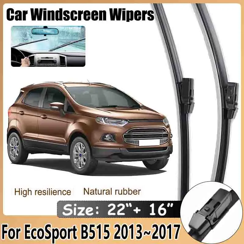 Car Accessories for Ford EcoSport B515 2013 2014 2015 2016 2017 Auto Windshield Wiper Hybrid Rubber Blade Window Cleaning Brushe