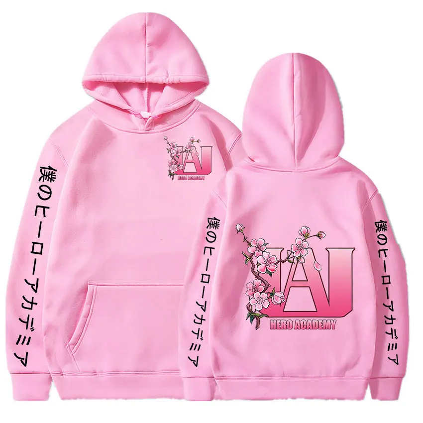 الرجال والنساء أنيمي المطبوعة هوديس ، الشارع الشهير المتضخم ، يا بطل الأكاديمية ، وا عالية ، رسومات زهر الكرز ، الشعار ، البلوزات الهارجاو #6