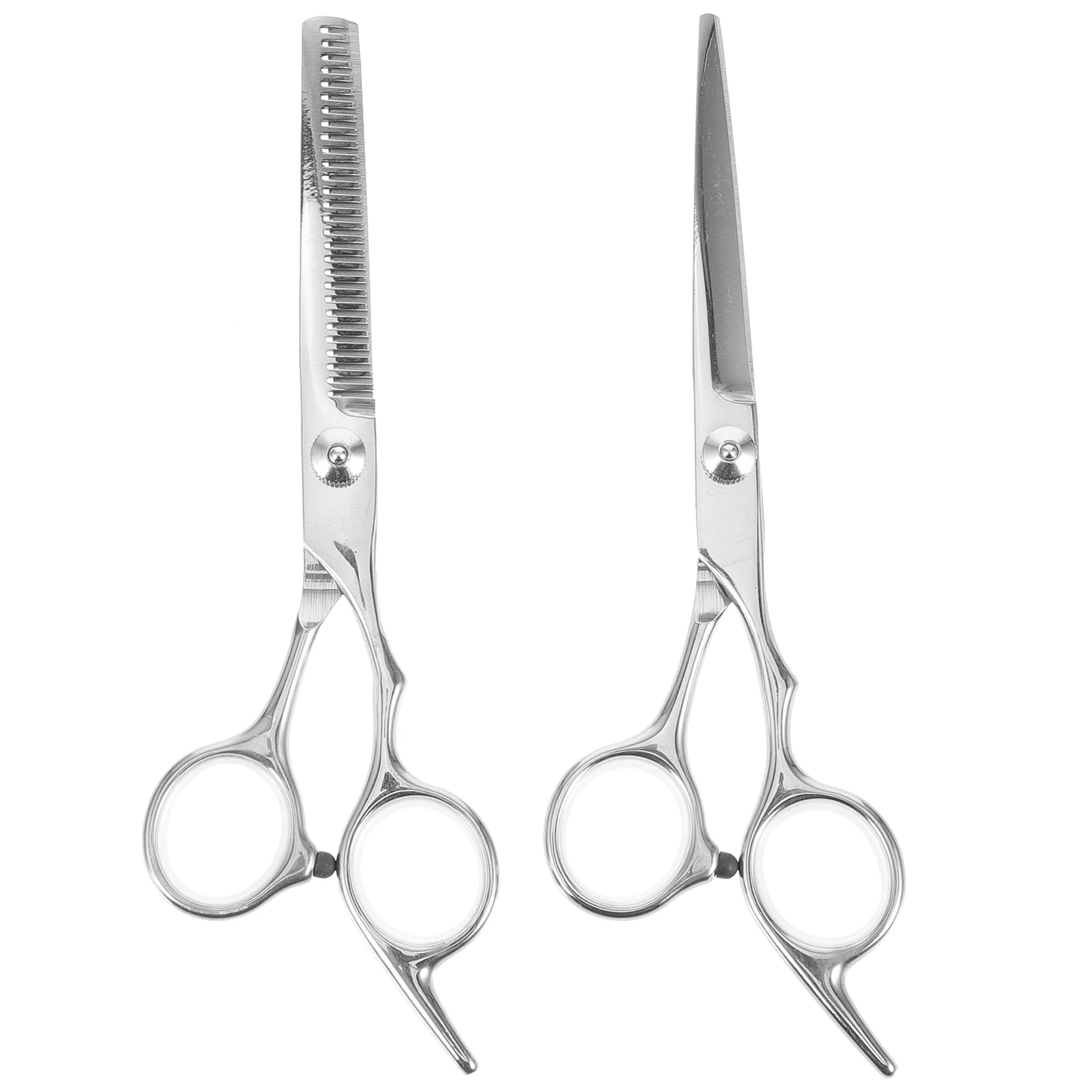 2 قطعة مقص تصفيف الشعر المهنية الفولاذ المقاوم للصدأ قص الشعر مقصات تحفيف مقص حلاّق صالون المنزل