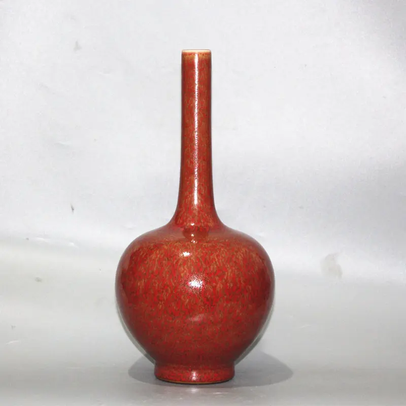 Chinese Date Red Kiln Transformation Gallbladder Vase Antique Imitation Old Collectible Ornament Vintage Art Craft