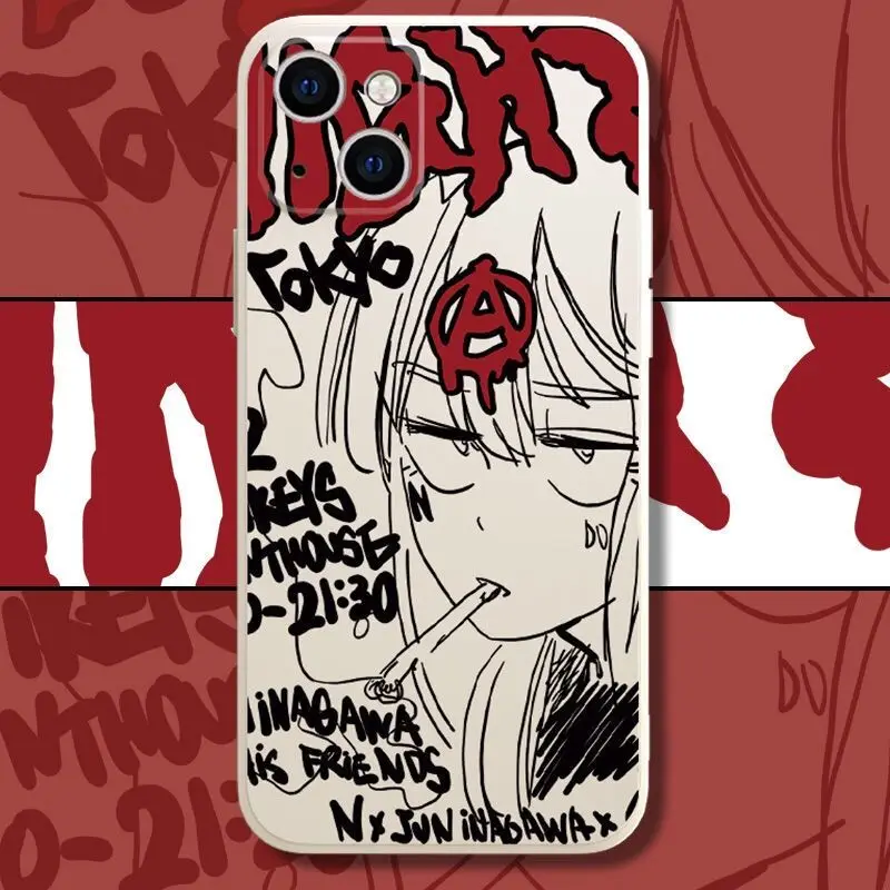 Funda de silicona a prueba de golpes para iphone, carcasa con dibujos de chicas japonesas de anime para iphone 14 13 pro max 11 12 mini 8 plus 7 se2 se3 6s xr xs x