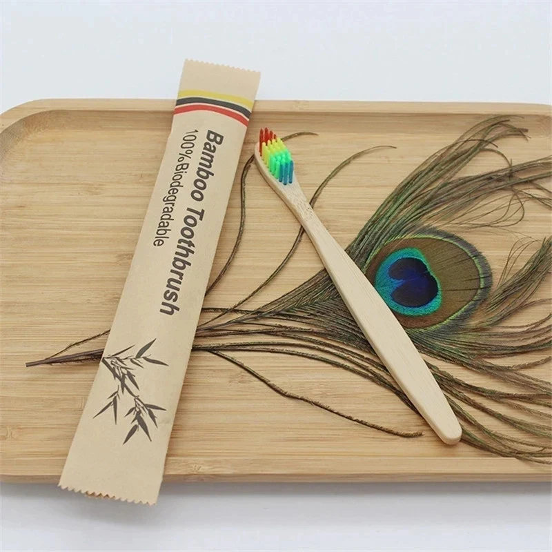 5-30Pcs Bamboo Toothbrushes 100Pcs Eco Friendly Resuable Toothbrush Adult Wooden Soft Tooth Brush Eco Friendly Vegan