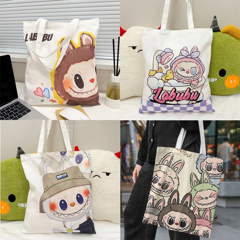 13Style Lababa Canvas Bag Large Capacity Versatile Student Cute Cartoon Shopping Bag Ręczna torba na ramię dla dzieci Prezenty