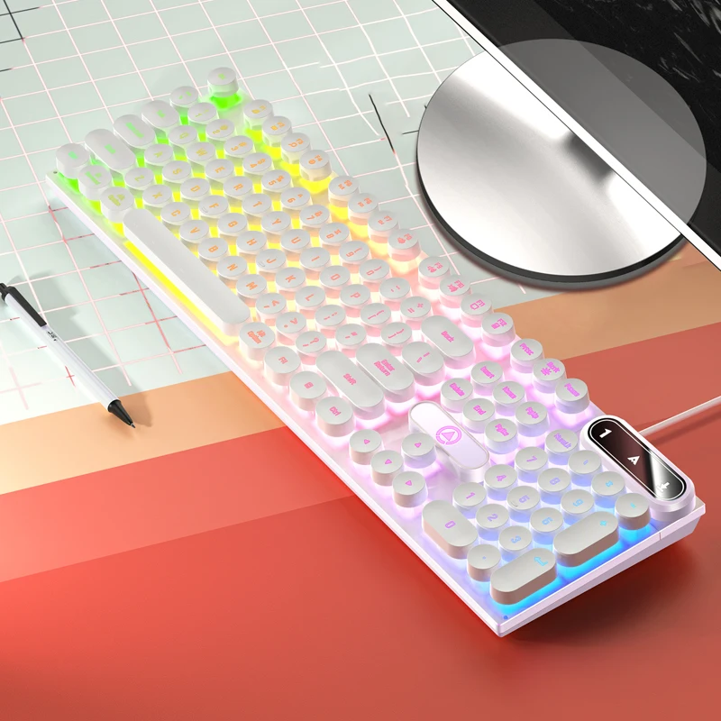 

Wired USB Gaming Keyboard with Backlight, 104 Key Keyboard for Computer/Laptop/PC, Ergonomic Design,Office Gaming Accessories