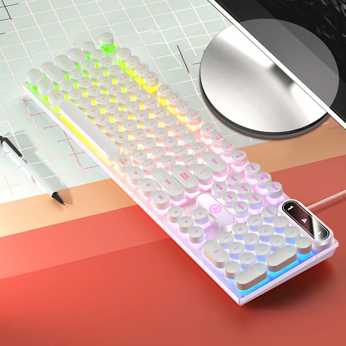 Imagen 2 del producto Teclado de oficina con cable USB USB, escritura silenciosa, diseño ergonómico para computadora doméstica/negocios/de escritorio, Compatible con PC/portátil