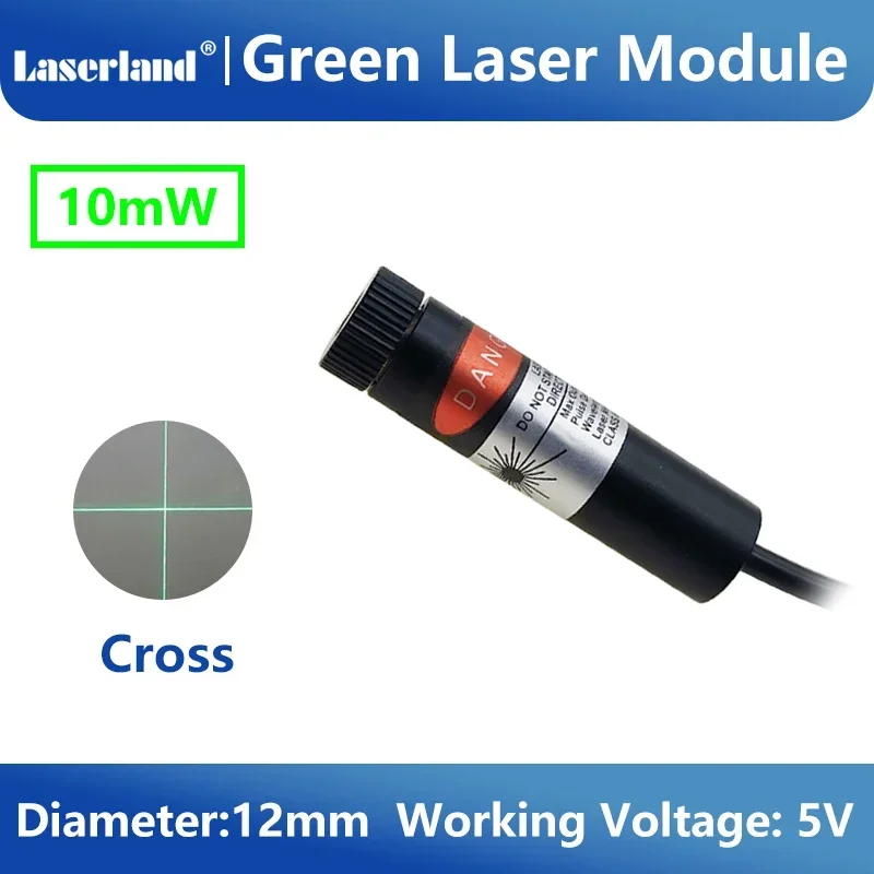 Green Laser Diode Module 10mW Dot Line Cross Projector for Alignment of Cloth Cutting Location