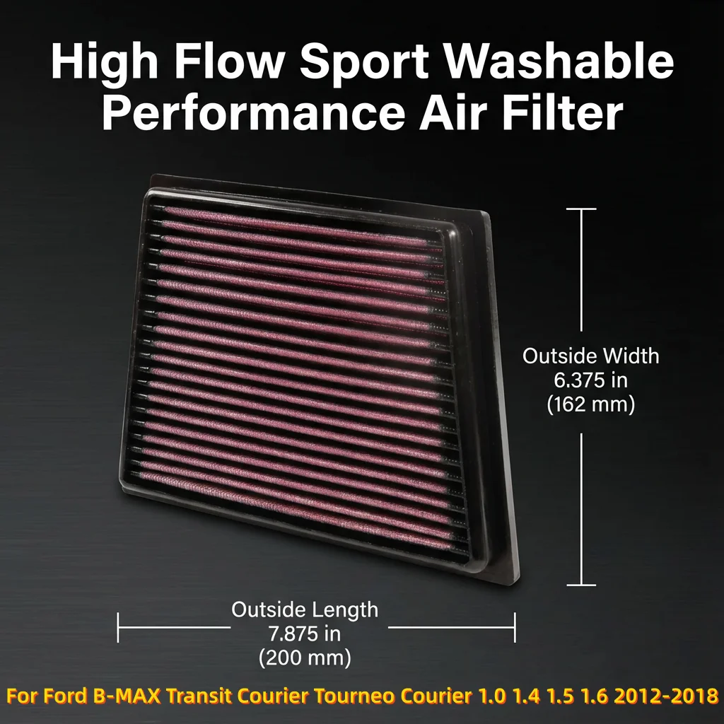 

Спортивный моющийся воздушный фильтр высокой производительности для Ford B-MAX Transit Courier Tourneo Courier 1.0 1.4 1.5 1.6 2012-2018, 33-2955