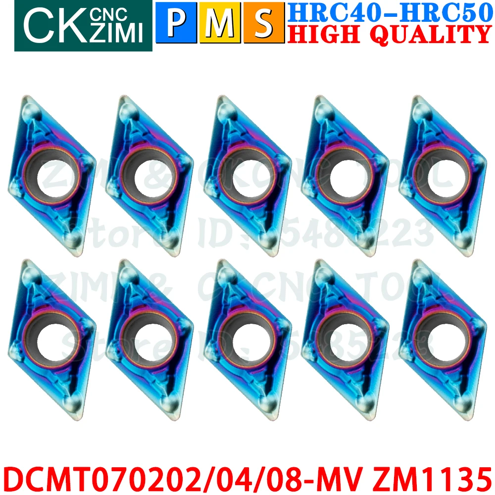 DCMT070202-MV DCMT070204-MV DCMT070208-MV ZM1135 คาร์ไบด์แทรกภายนอกหมุนแทรกเครื่องมือ DCMT 0702 DCMT0702 CNC เครื่องกลึงโลหะเครื่องตัดเครื่องมือ