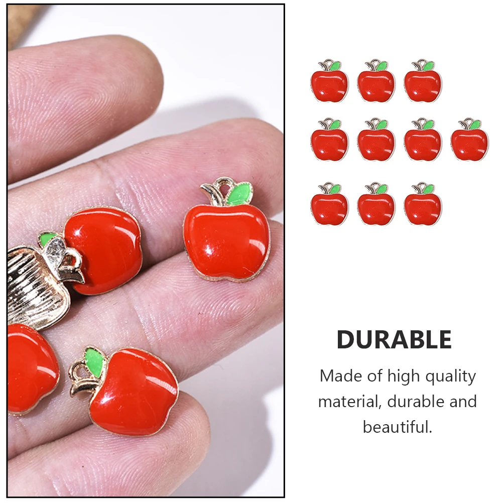 

40pcs Alloy Jewelry Accessories Beautiful DIY Apple Pendants Small Charms Craft Supplies Red Hanging naments For Necklace