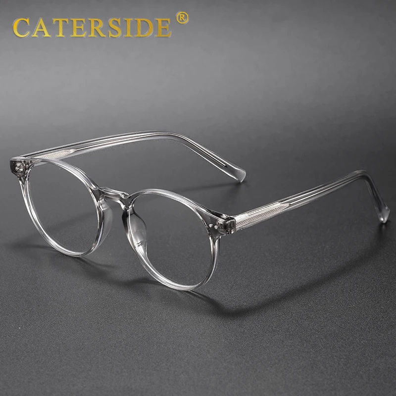 CATERSIDE Vintage Runde Männer Brille Rahmen Hochwertige Marke Design Anti Blau Licht Lesebrille Frauen Optische Rahmen – Detail 2