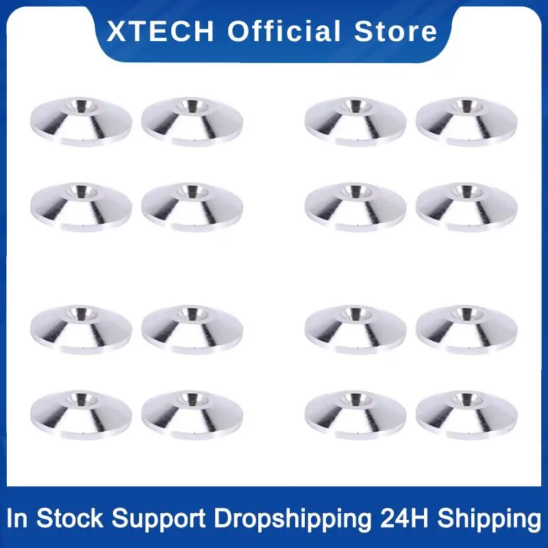 

XTECH 16 Pcs Speaker Pure Copper Spikes Pads Hifi Speaker Box Isolation Floor Stand Feet Cone Base Shoes Pad (Silver)