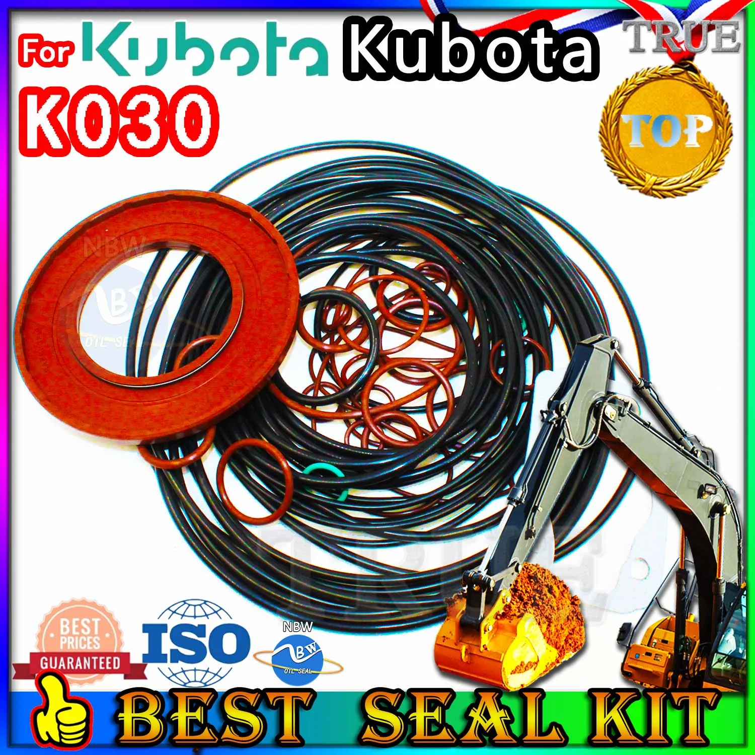 

For Kubota K030 Oil Seal Repair Kit Boom Arm Bucket Excavator Hydraulic Cylinder Accessories type gearbox Mojing Fluoro rubber