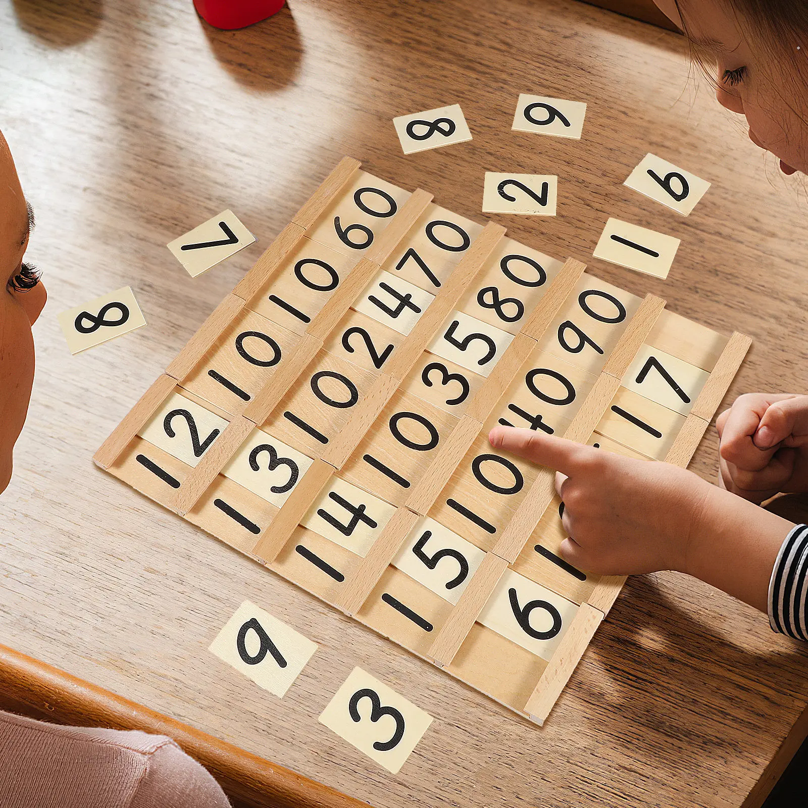 

Деревянная доска для обучения математике (1 шт.) для детей, в стиле Монтессори, для изучения чисел от 1 до 99, с бусинами, развивающая мелкую моторику