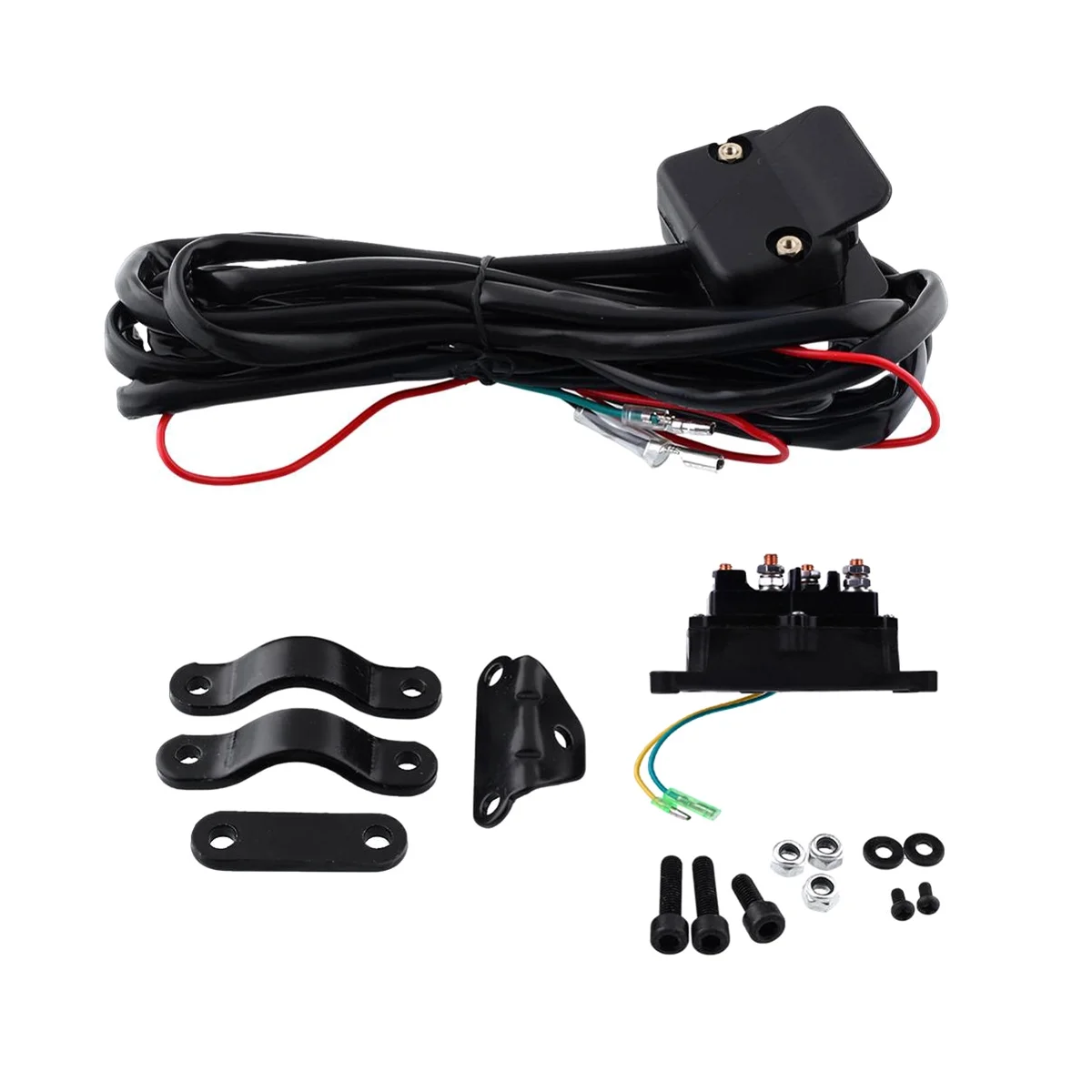 12V Solenoid Relay Contactor Winch Rocker Thumb Switch Wiring Combo Car Relais 63070 62135 74900 2875714 for ATV