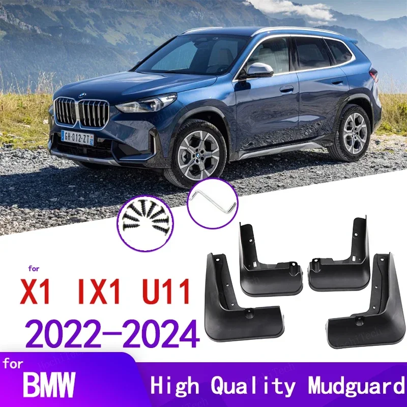 Schmutzfänger, Spritzschutz, Schmutzfänger vorne und hinten, Kotflügel, 4 Stück, schwarze Schmutzfänger für BMW X1 IX1 U11 M35I M Sport XLine 2022–2024