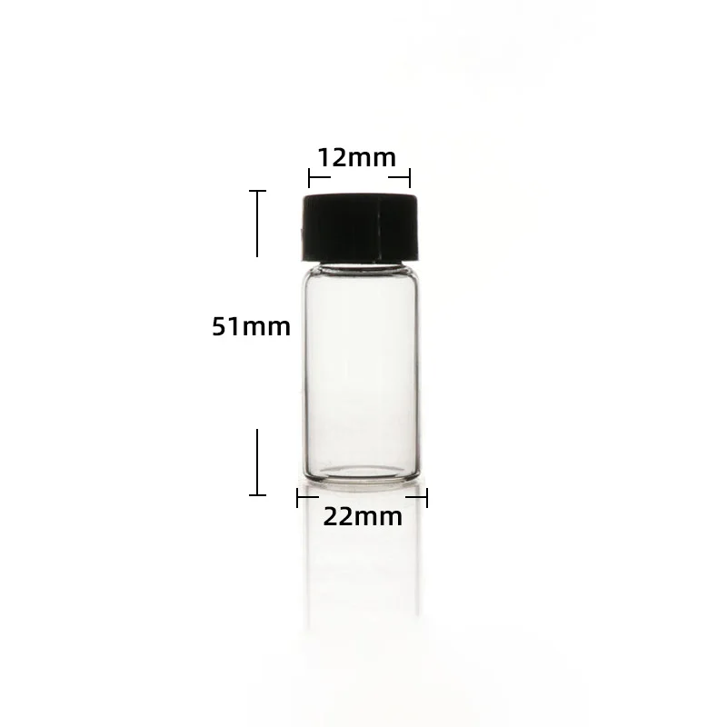 5-Piece Clear Borosilicate Glass Vials, Leak-Proof Screw Caps with PE Liners, Chemistry & Pharmaceutical Testing