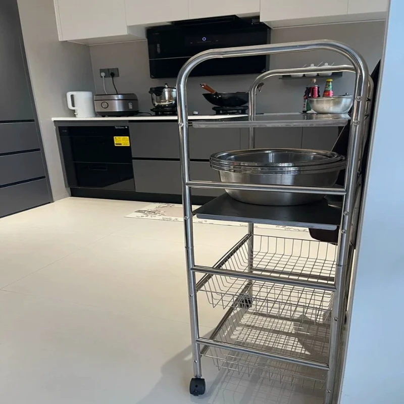 

Stainless Steel Vegetable Basket Organizer Multi-Tier Standing Storage Rack Microwave & Pot Holder Space Saving Storage Solution