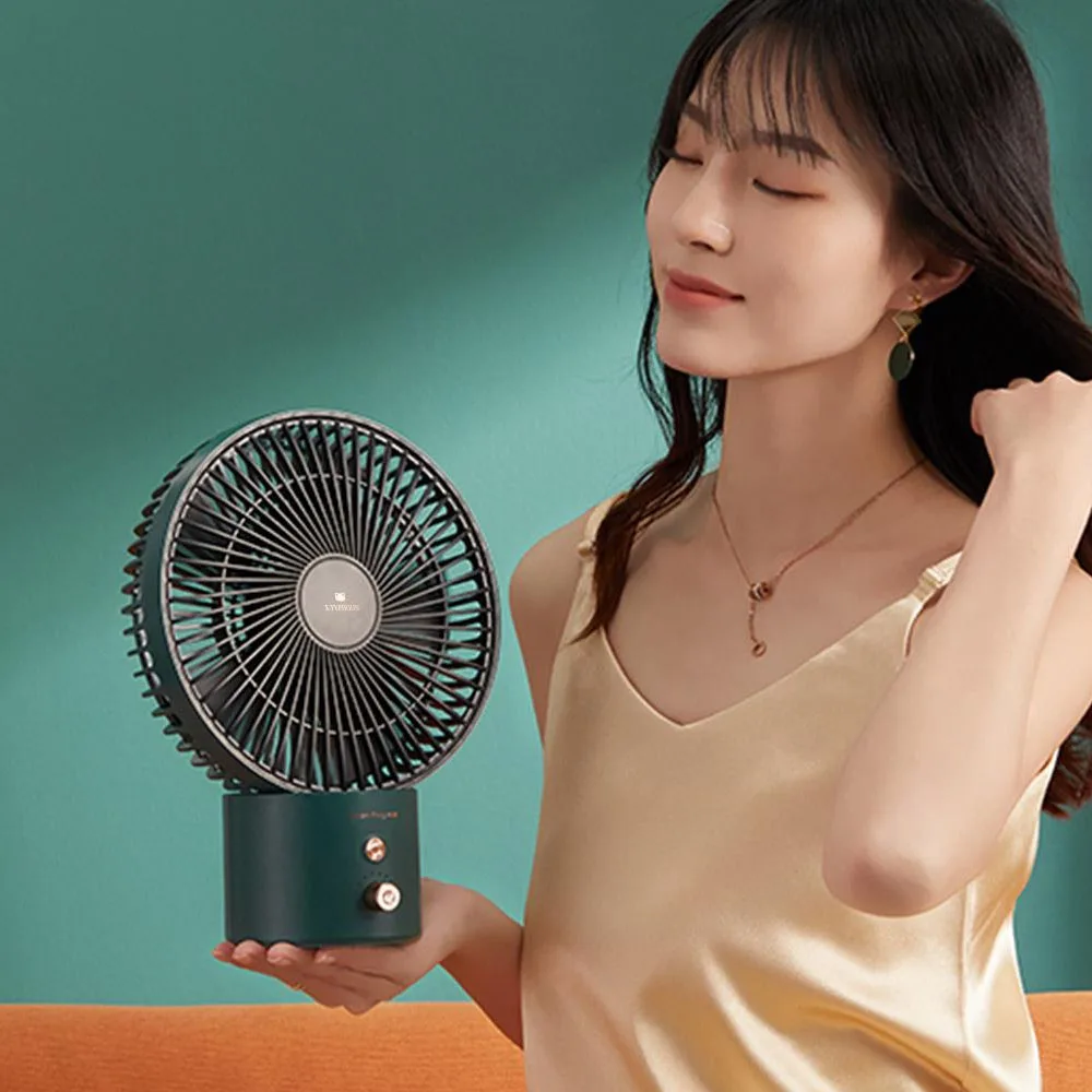 Smart Frog DC Circulating Fan Portable 8 Gear Adjust 4000mAh Rechargeable Deaktop Shaking Head Fans for Home Offices Dormitory