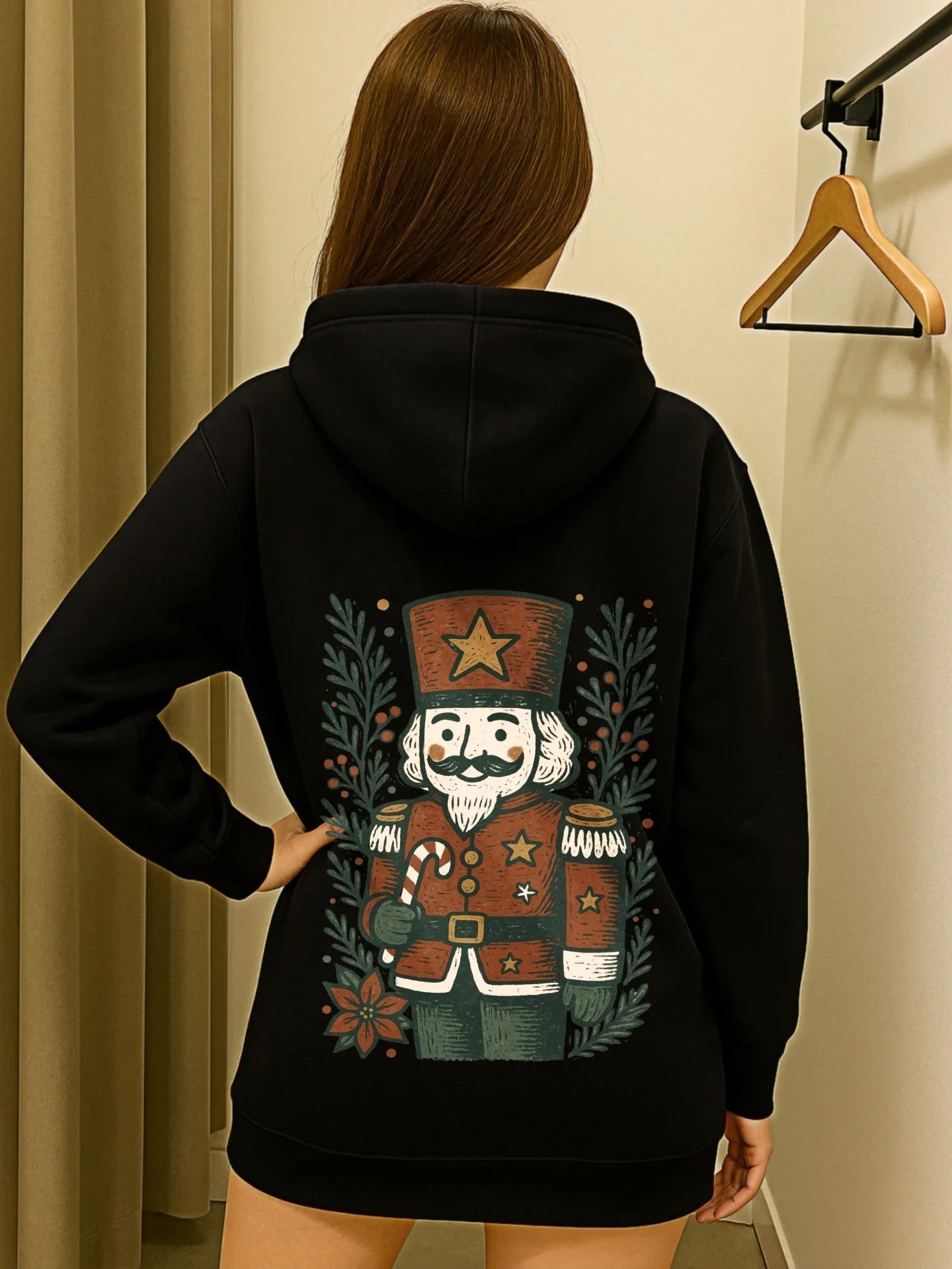 هوديي نسائي برسومات جرافيك، طباعة كرتونية، نمط جمالي، مبطن بالصوف، ملابس يومية غير رسمية، للمراهقين #2