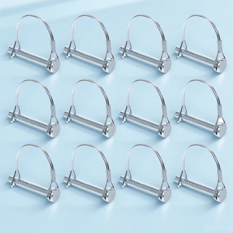 12Pcs D-Shaped Lock Pin Corrosion Resistant Coating for Truck Boat Trailer Coupling Systems Heavy Duty Shaft Locking Hitch