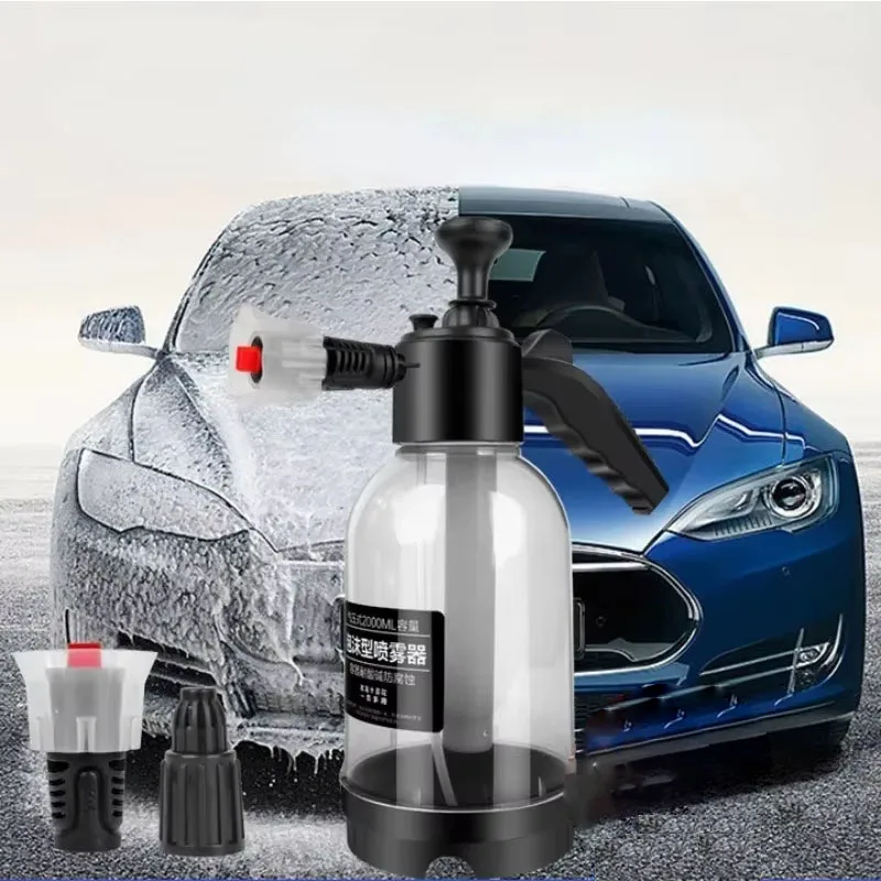 جديد 2 لتر 2L غسالة الزجاج الأمامي رغوة رذاذ يمكن رذاذ غسيل السيارات المحمولة يمكن الأحماض والقلويات مقاومة رذاذ ضغط الهواء اليدوي