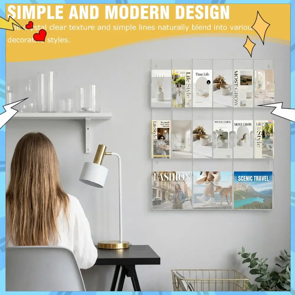 

Настенная витрина для открыток на 18/15 карманов, 6/3 кармана для журналов, 12 карманов для брошюр, 10/5 дюймов, для офиса, меню, рекламы