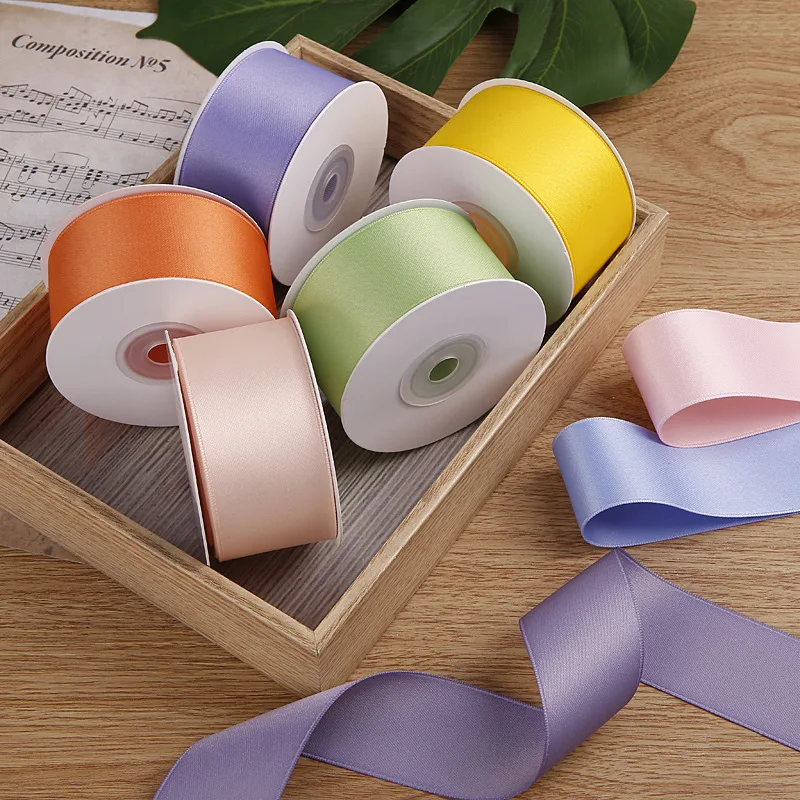 10 Yards Solid Color Bright Light Terylene Cotton Ribbon Hair Bows DIY Crafts Handmade Accessories Gift Packaging