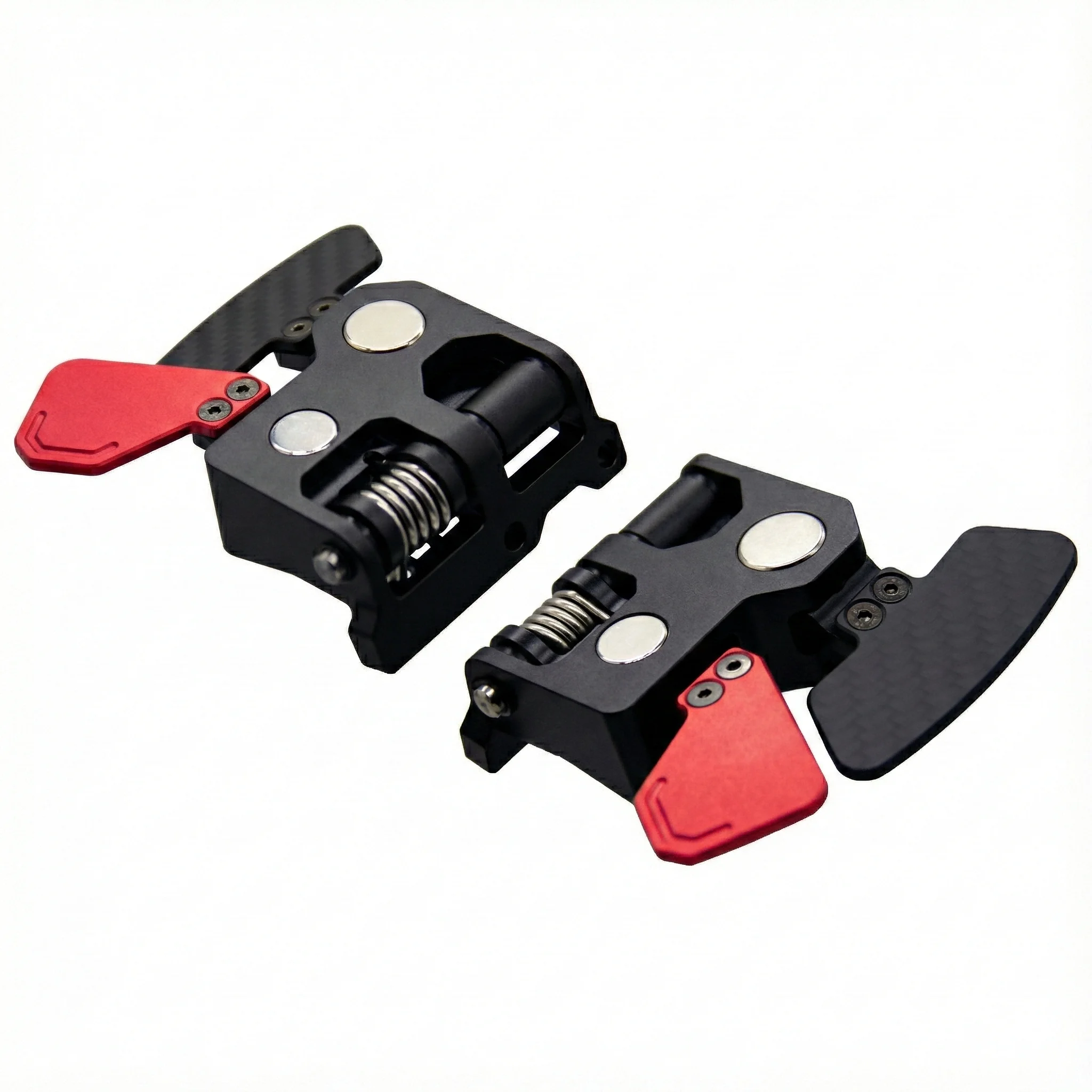 Simube dubbele peddelmodule voor Fanatec-wiel, koolstofvezel en aluminiumlegering met magnetische schakelaars en Hall-sensoren