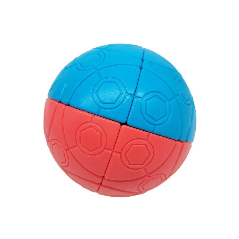 Wisdom 2x2 Football Cube Four-color 75mm Spanish Magic Ball 2X2 Spherical Cube Puzzle and Leisure Gift Infinity Cube Fidget Toy
