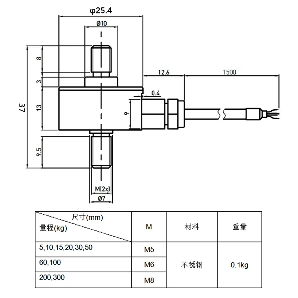 Stainless Steels Automated Load Cell M5 M6 M8 0-5KG 0-50KG 0-500KG Tensile Force Transducer Miniature Pressure Tension Sensor