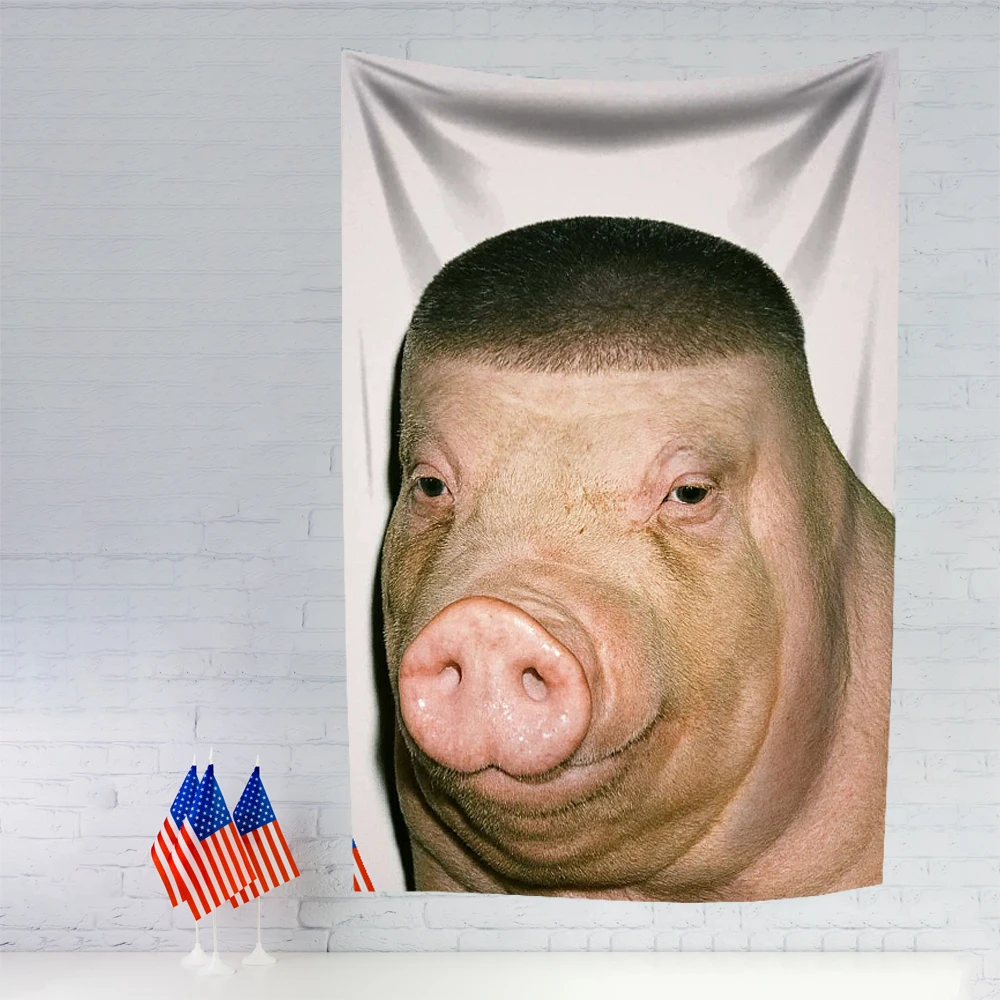 90X150CM Funny MEME Fade Cut Animal Flag Hanging Tapestry Room Decor Double Penetration for Room Decor Dormitory Decor