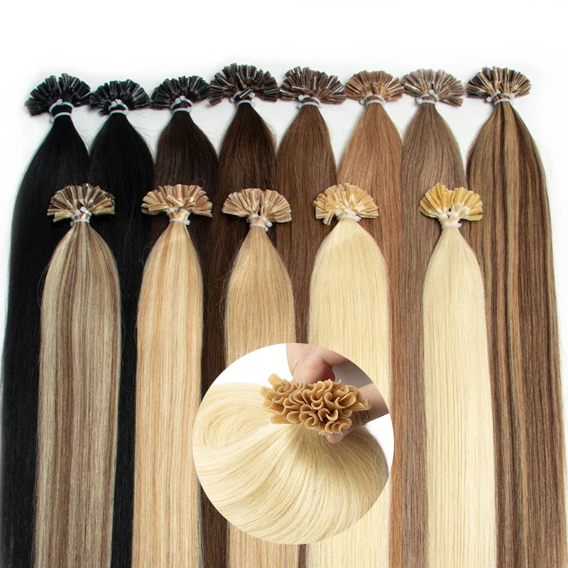 Nail Tip Human Hair Extensions Real Natural Pre Bonded U Tip Hair Extensions Capsules Microlink Capsules 30g/pack U Tip Hair