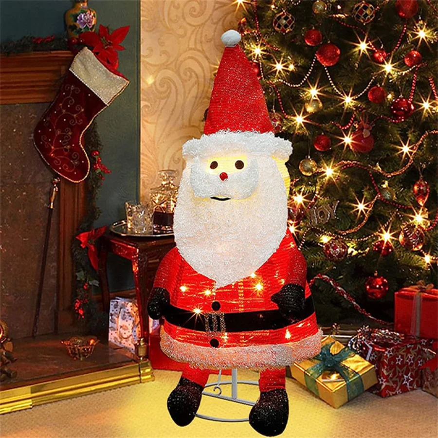 

Lighted Santa Claus Christmas Decorations Battery Operated Outdoor Collapsible Santa Claus with 20 LED Lights for Holiday Decor