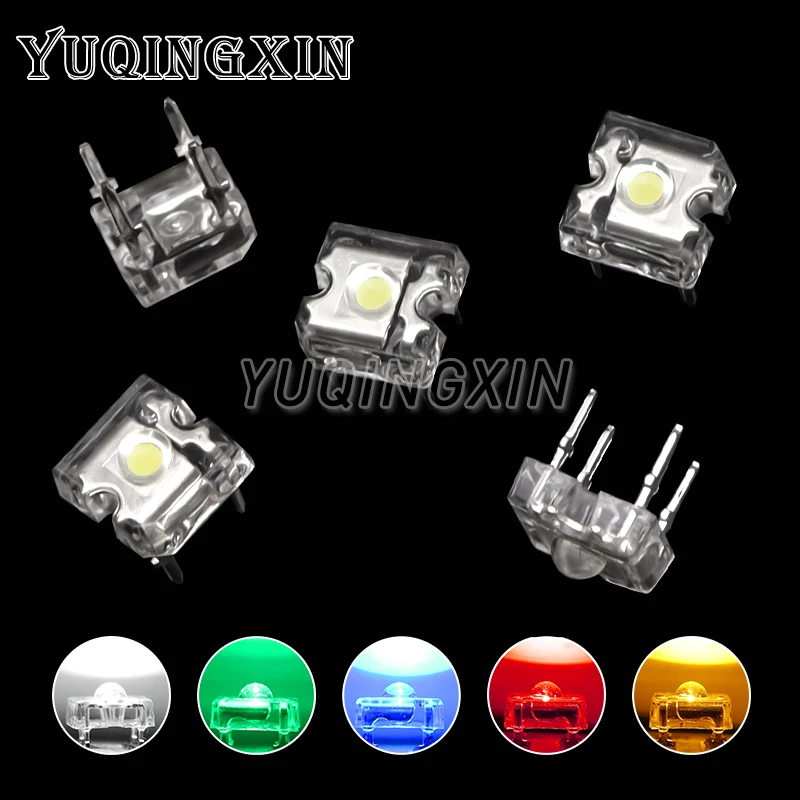 10pcs 3mm F3 Piranha LED White Red Blue Green Yellow Amber Clear 3mm LED Diode Light Emitting Diode 4-pins Diodes Brightness