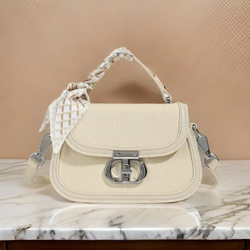

Fashionable Leather Messenger Bag - Women's Casual Vintage Minimalist Design With Adjustable Strap & Letter Logo Detail
