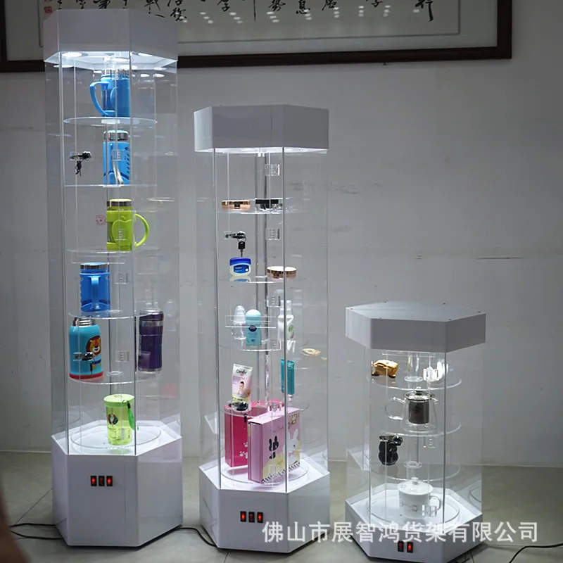 Acrylic Display Cabinet Jewelry Cosmetics Watch Glasses Dental Oral Model Transparent Rotary Display Stand